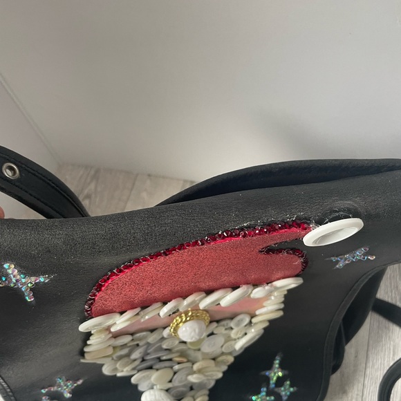 St. Nick Santa Face Christmas Crossbody Novelty Button Leather Purse - Picture 8 of 16